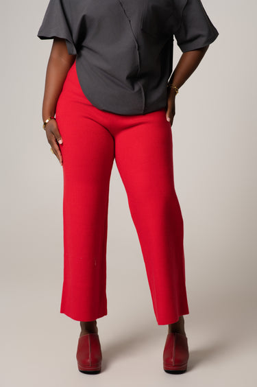 Raye Red Cropped Knit Pants