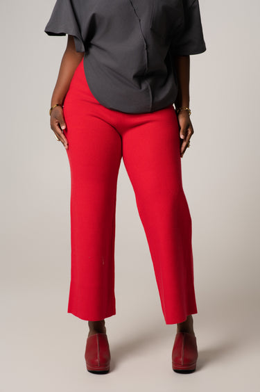 Raye Red Cropped Knit Pants