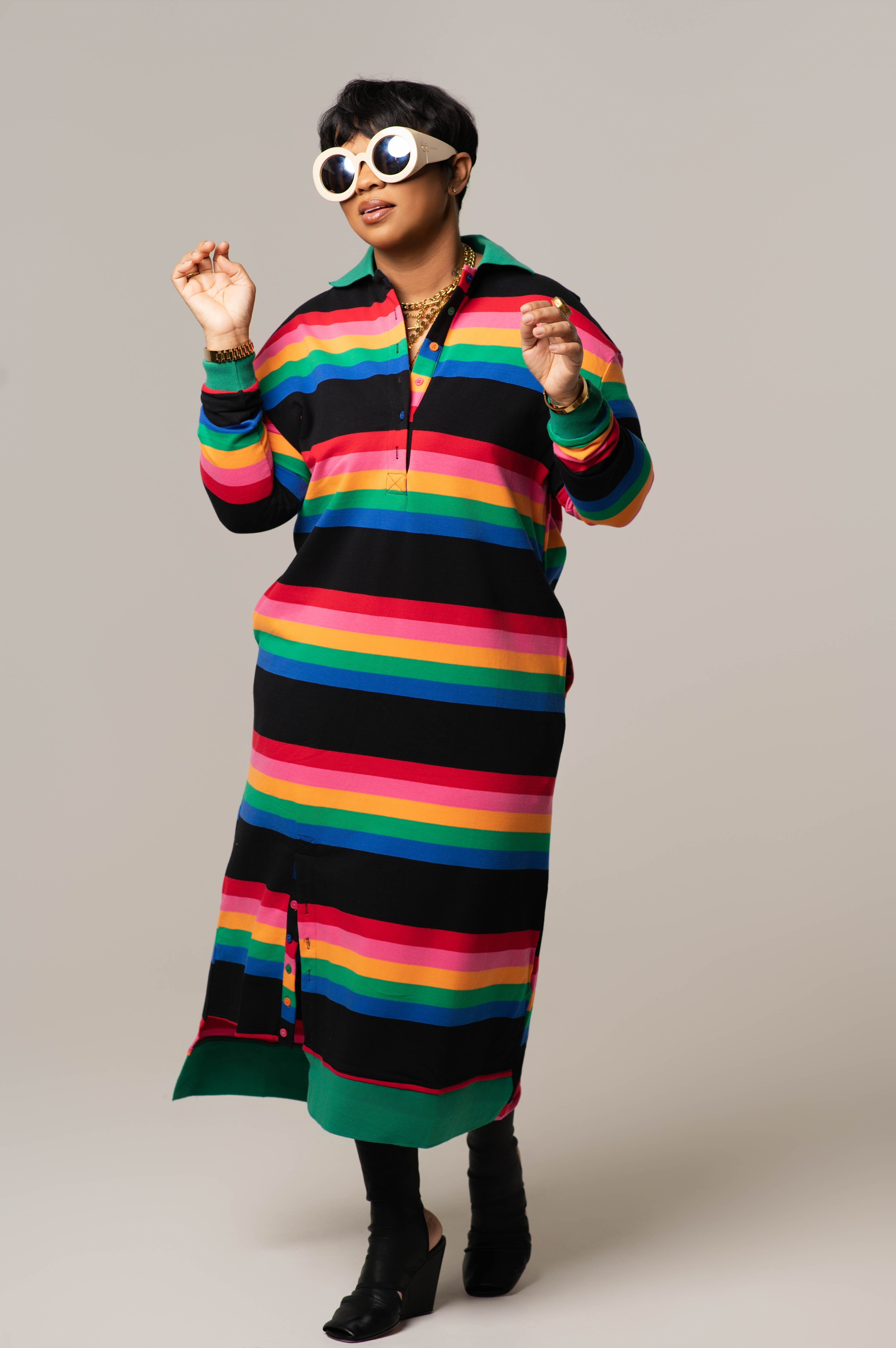rainbow striped t shirt dress Clearance kids t-shirt dress in rainbow stripe