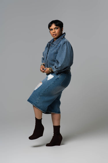 Baily Denim Mini Puff Jacket