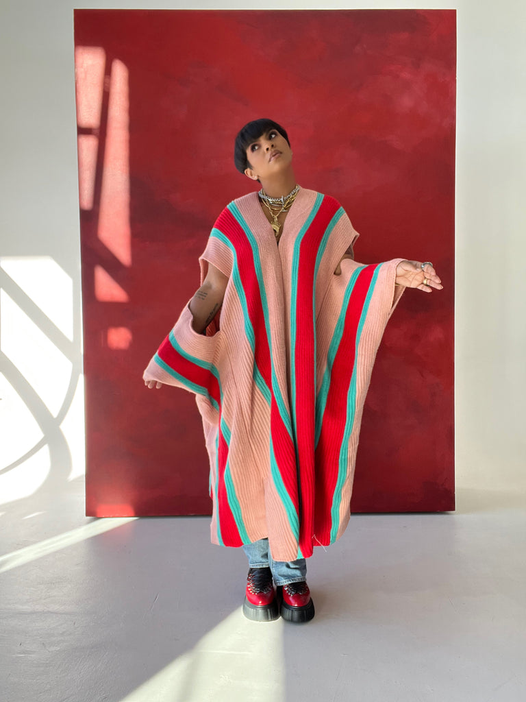 The Zuri Vertical Striped Oversize Sweater