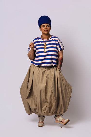 Puff Sleeve Stripe Tee