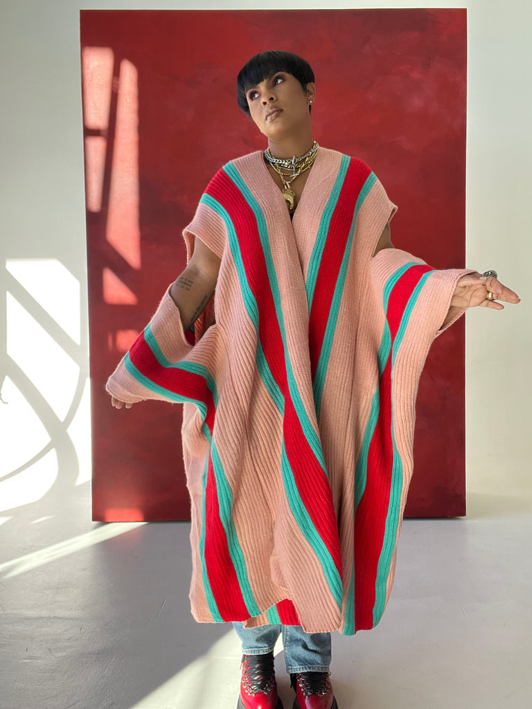The Zuri Vertical Striped Oversize Sweater