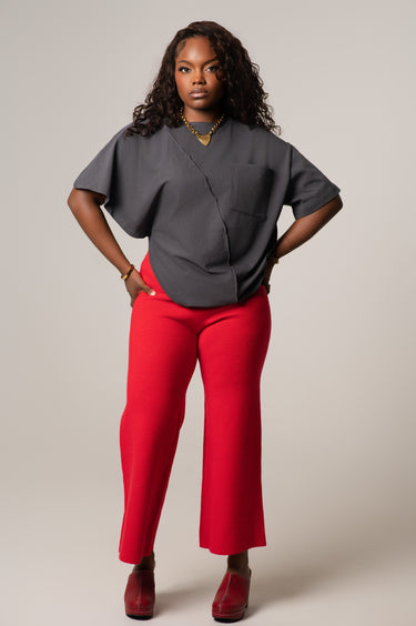 Raye Red Cropped Knit Pants