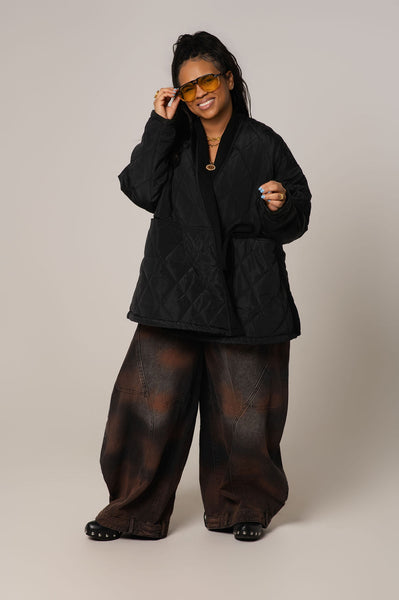 Black Quilt Kimono Jacket – Terrell Dominick
