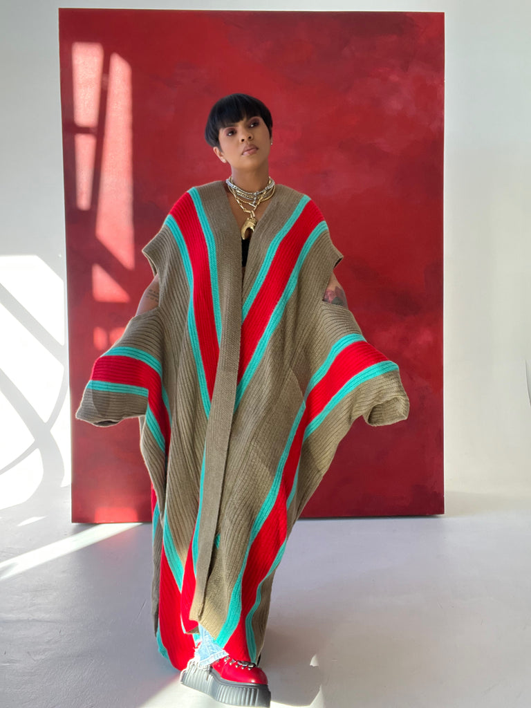 The Zuri Vertical Striped Oversize Sweater