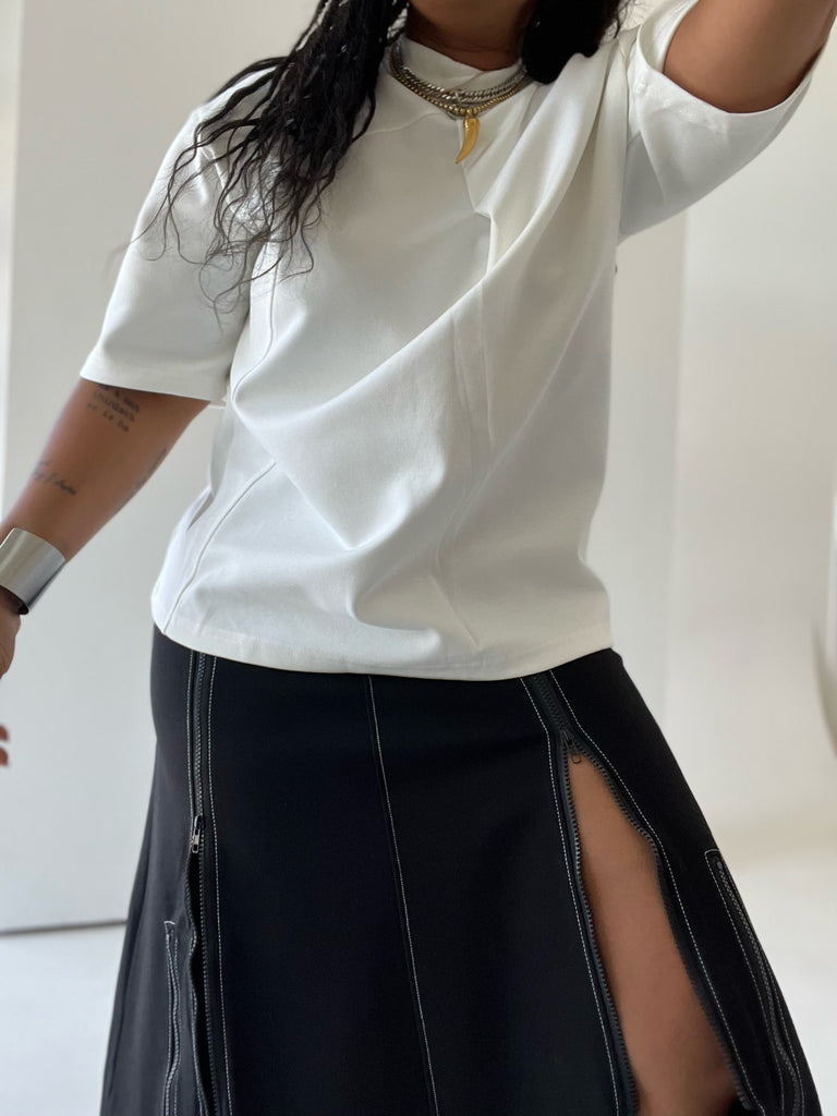 The Center Pleat Tee