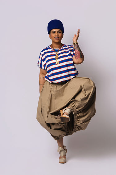 Puff Sleeve Stripe Tee