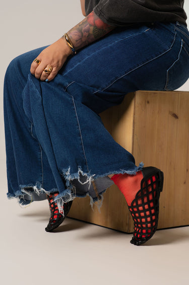 Caged Leather Flats